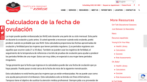 Screenshot of Calculadora de fecha de ovulación | Healthcare for Women