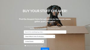Screenshot of Bang Your Buck - A free unit shopping calculator!