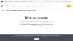 Screenshot of Millionaire Calculator - Banner Bank