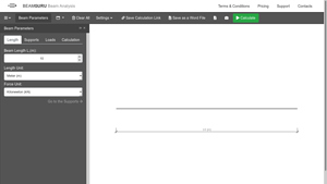 Screenshot of Beam Calculator Online (Calculate the reactions, Draws Bending ...