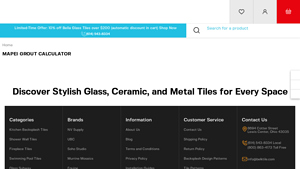 Screenshot of Mapei Grout Coverage Calculator | BELK Tile | belktile.com