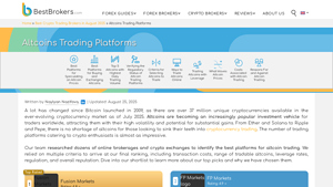 Screenshot of Best Altcoins Trading Platforms with Leverage - BestBrokers.com