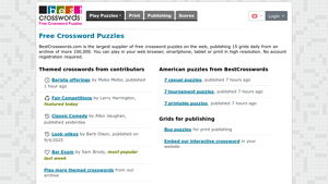 Screenshot of Free Crossword Puzzles | BestCrosswords.com
