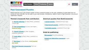 Screenshot of Free Crossword Puzzles | BestCrosswords.com