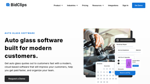 Screenshot of Auto Glass Software | CRM for Auto Glass - BidClips