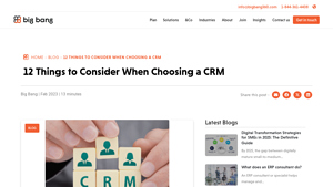 Screenshot of 12 Things to Consider When Choosing a CRM - Big Bang ERP