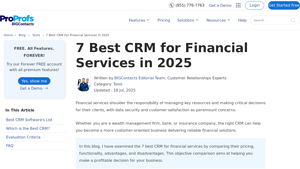 Screenshot of 7 Best CRM for Financial Services in 2025