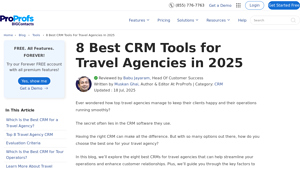 Screenshot of 8 Best CRM Tools for Travel Agencies in 2025