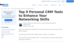 Screenshot of 9 Best Personal CRM Tools for Effortless Networking in 2025