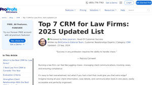 Screenshot of Top 7 CRM for Law Firms: Essential Tools for Legal Success