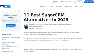 Screenshot of SugarCRM Alternatives: 11 Most Affordable Tools in 2025
