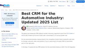 Screenshot of Best CRM for the Automotive Industry: Updated 2025 List