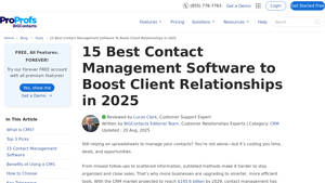 Screenshot of Top 15 Contact Management Software to Boost Revenue in 2025