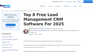 Screenshot of Top 8 Free Lead Management CRM Software For 2025 - BIGContacts