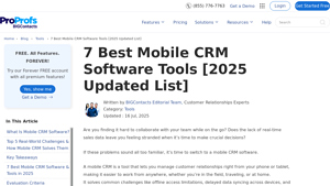 Screenshot of 7 Best Mobile CRM to Improve Productivity in 2025 - BIGContacts