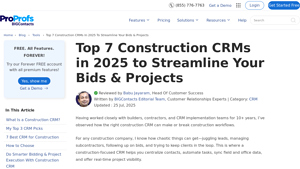 Screenshot of Top 7 Construction CRMs in 2025 to Streamline Your Bids & Projects