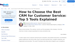 Screenshot of Top 5 CRM Tools for Customer Service: The Ultimate Guide