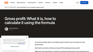 Screenshot of Gross profit: What It Is, How To Calculate It Using The Formula