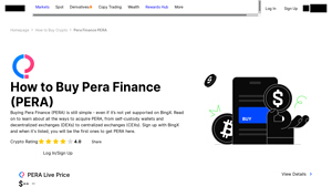 Screenshot of How and Where to Buy Pera finance (PERA) Guide - BingX