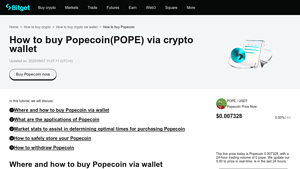 Screenshot of How to buy Popecoin(POPE) via crypto wallet - Bitget
