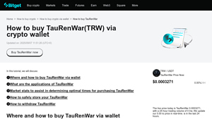 Screenshot of How to buy TauRenWar(TRW) via crypto wallet - Bitget