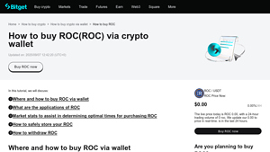 Screenshot of How to buy ROC | Store & withdraw - Bitget