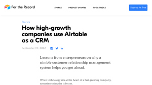 Screenshot of How high-growth companies use Airtable as a CRM
