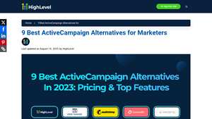 Screenshot of 9 Best ActiveCampaign Alternatives for Marketers - GoHighLevel blog