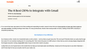 Screenshot of The 8 Best CRMs to Integrate with Gmail - HubSpot Blog