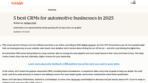 Screenshot of 5 best CRMs for automotive businesses in 2025 - HubSpot Blog