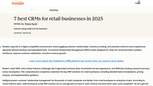 Screenshot of 7 best CRMs for retail businesses in 2025 - HubSpot Blog