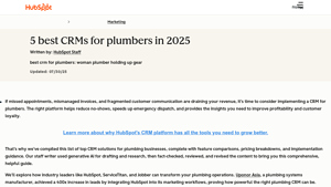 Screenshot of 5 best CRMs for plumbers in 2025 - HubSpot Blog