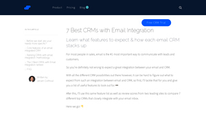 Screenshot of 7 Best CRMs with Email Integration - Salesflare Blog