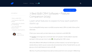 Screenshot of 7 Best B2B CRM Software + Feature Comparison [2025]