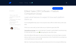 Screenshot of 8 Best Sales CRM Software + Feature Comparison [2025]