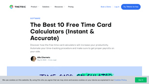 Screenshot of The Best 10 Free Time Card Calculators (Instant & Accurate)