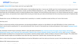 Screenshot of Intuit Developer Growth Program Spotlight: Method CRM