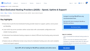 Screenshot of Best Dedicated Hosting Providers (2025) – Speed, Uptime & Support