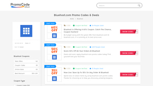 Screenshot of ▷ 83% Off Bluehost.com Promo Codes & Deals - Sep. 2025