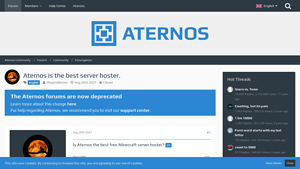Screenshot of Aternos is the best server hoster. - Forumgames