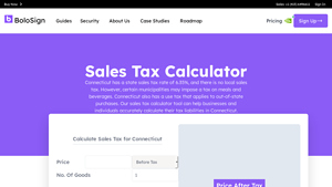 Screenshot of Connecticut Sales Tax Calculator - BoloSign
