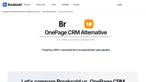 Screenshot of OnePage CRM Alternative (for 2025) - Breakcold