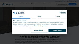 Screenshot of Calculate Your Employee Turnover Rate Easily - Breathe HR