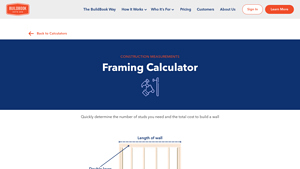 Screenshot of Free Framing Calculator | Construction Calculators - BuildBook
