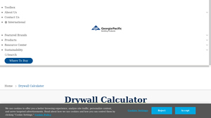 Screenshot of Drywall Calculator | Build Georiga-Pacific