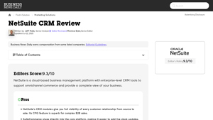Screenshot of Oracle NetSuite CRM Review and Pricing in 2025