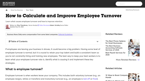 Screenshot of How to Calculate and Improve Employee Turnover