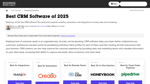 Screenshot of Best CRM Software of 2025 - Business News Daily