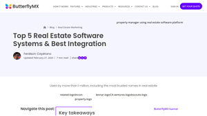 Screenshot of Top 5 Real Estate Software Systems & Best Integration - ButterflyMX