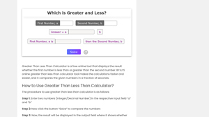 Screenshot of How to Use Greater Than Less Than Calculator? - BYJU'S